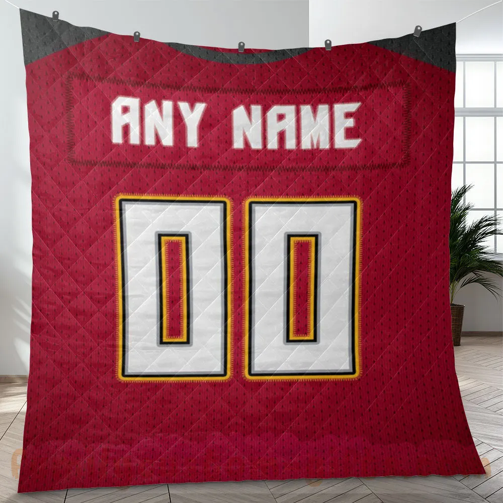 Custom Premium Quilt Blanket Tampa Bay Jersey American Football Personalized Quilt Gifts for Her & Him