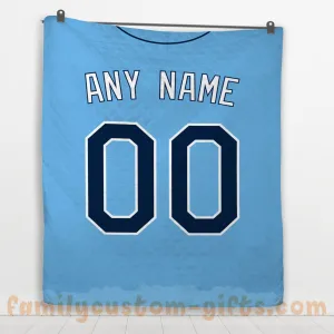Custom Premium Quilt Blanket Tampa Bay Jersey Baseball Personalized Quilt Gifts for Her & Him
