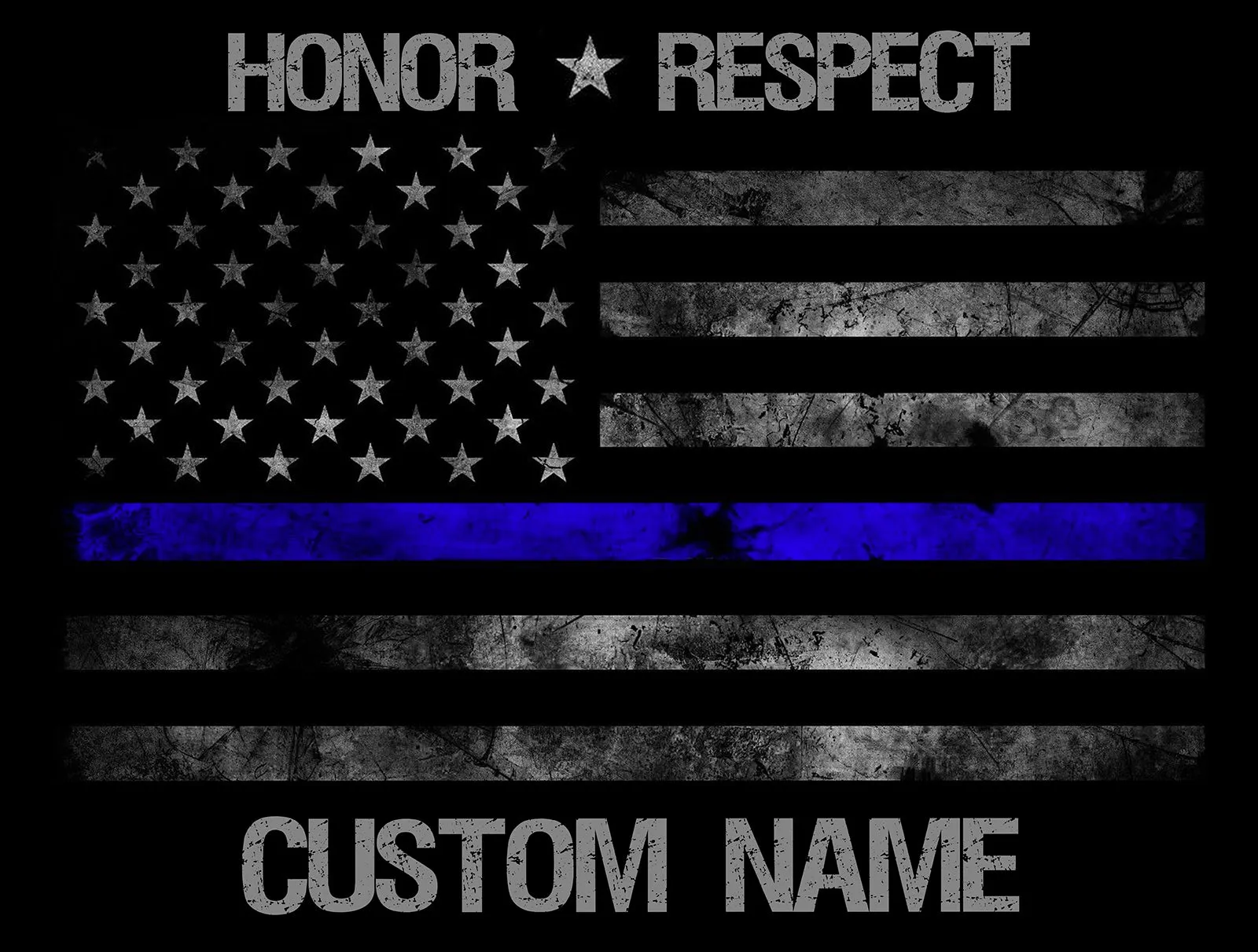 Custom Thin Blue Line Fleece Blanket
