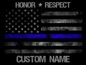Custom Thin Blue Line Fleece Blanket