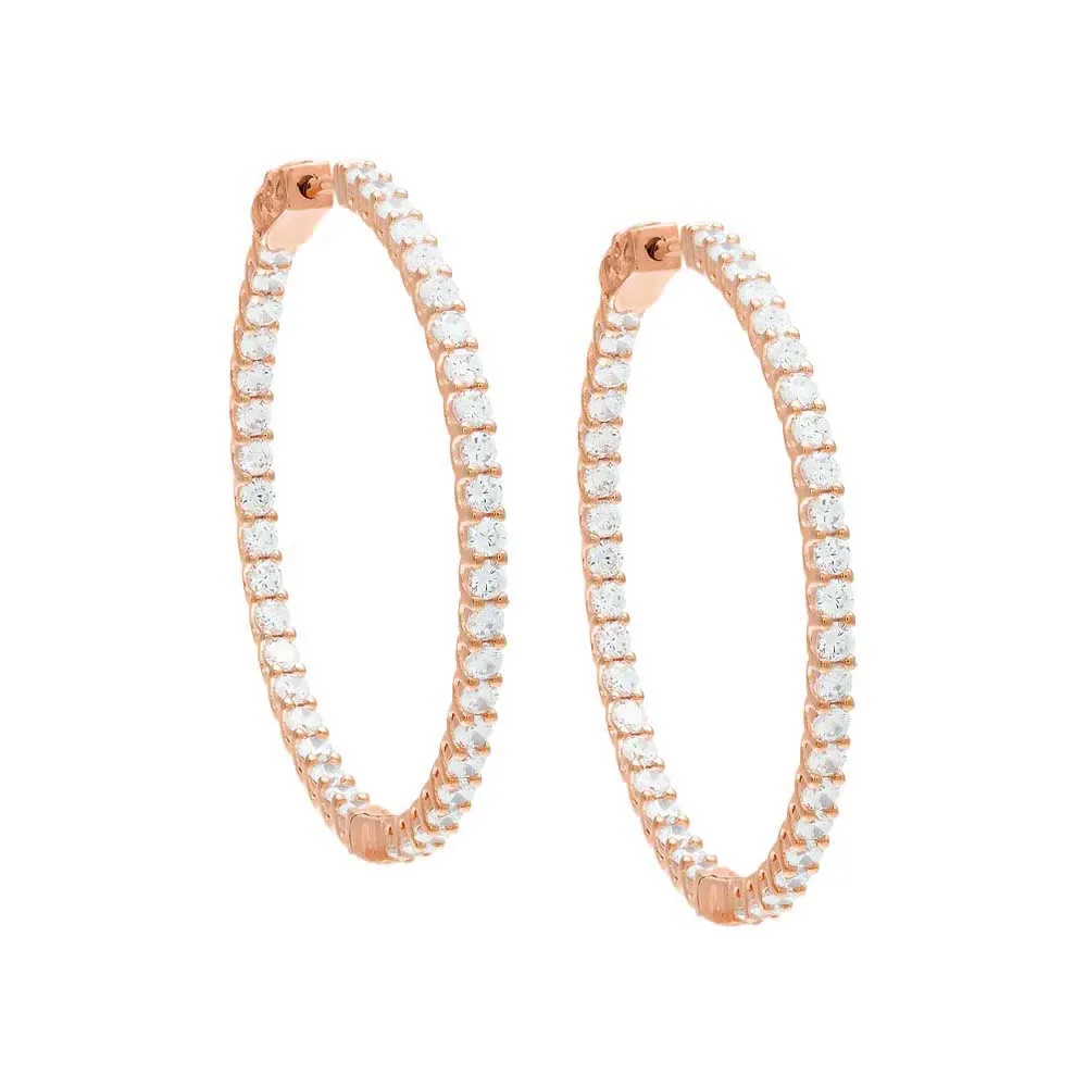 CZ Thin Round Hoop Earring