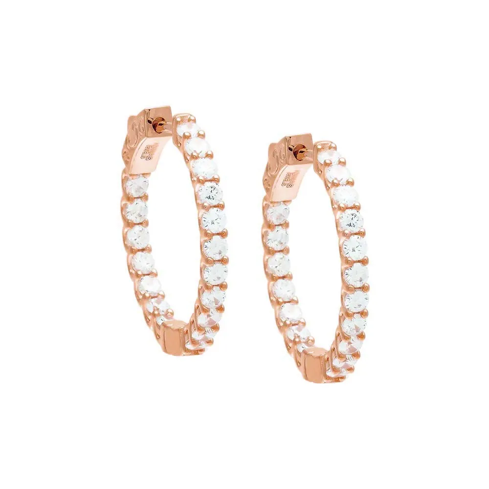 CZ Thin Round Hoop Earring