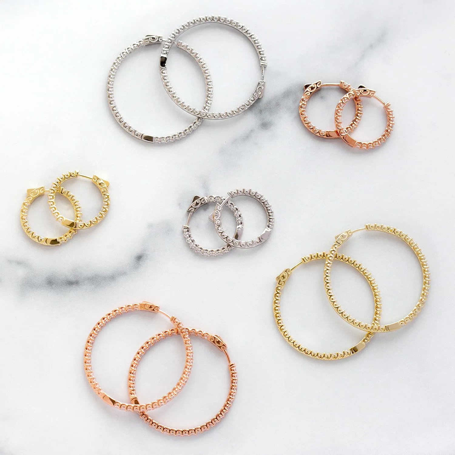 CZ Thin Round Hoop Earring
