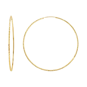 Diamond Cut Endless Hoop Earrings