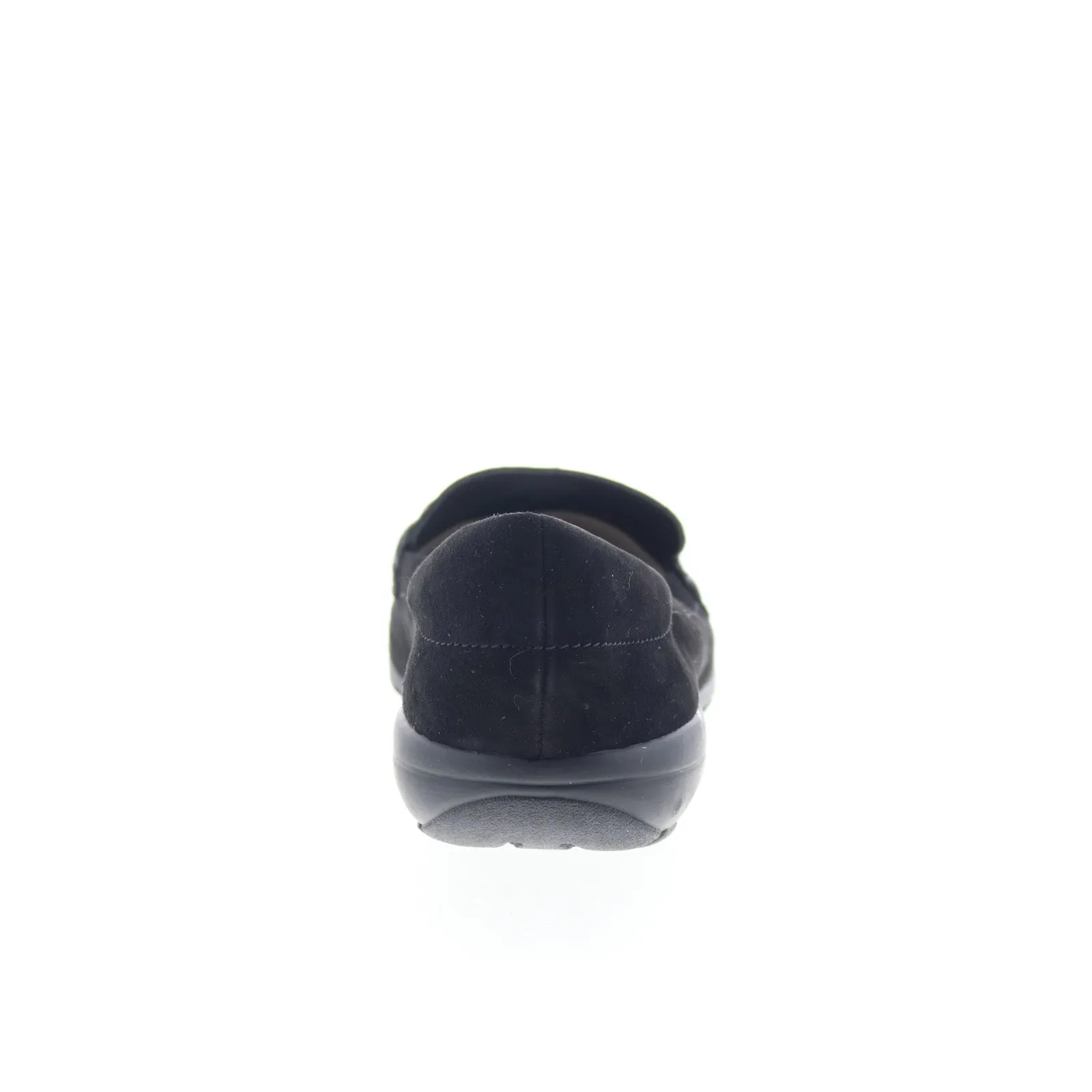 Easy Spirit Avienta SEAVIENTA Womens Black Extra Wide Suede Loafer Flats Shoes