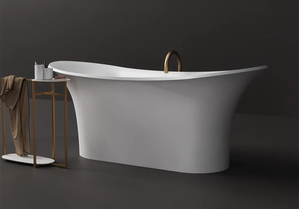 Elle Tulip Shape Slimline Stone Bath - 1700mm - ST21 T 1700