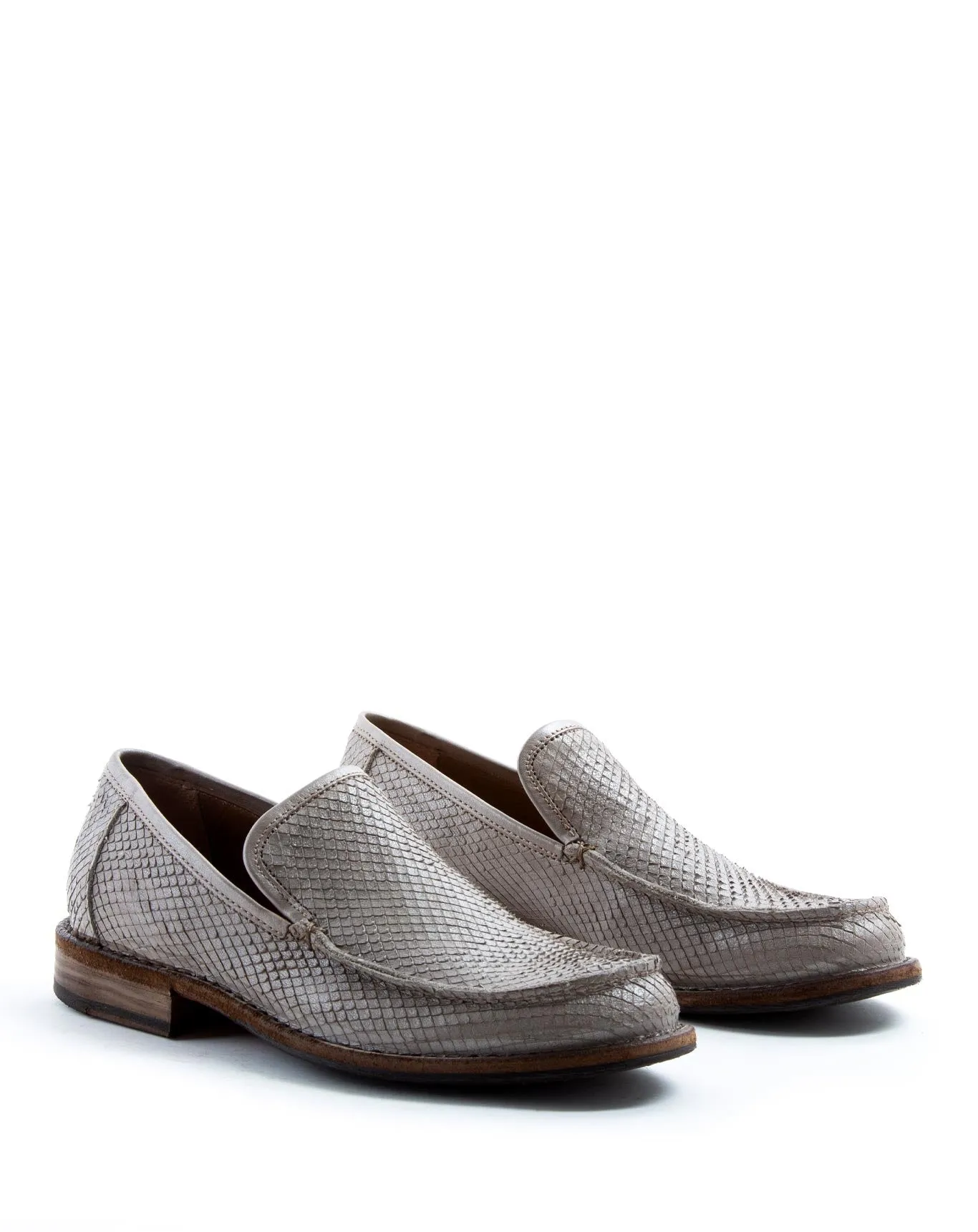FLOW Silver Leather Loafers