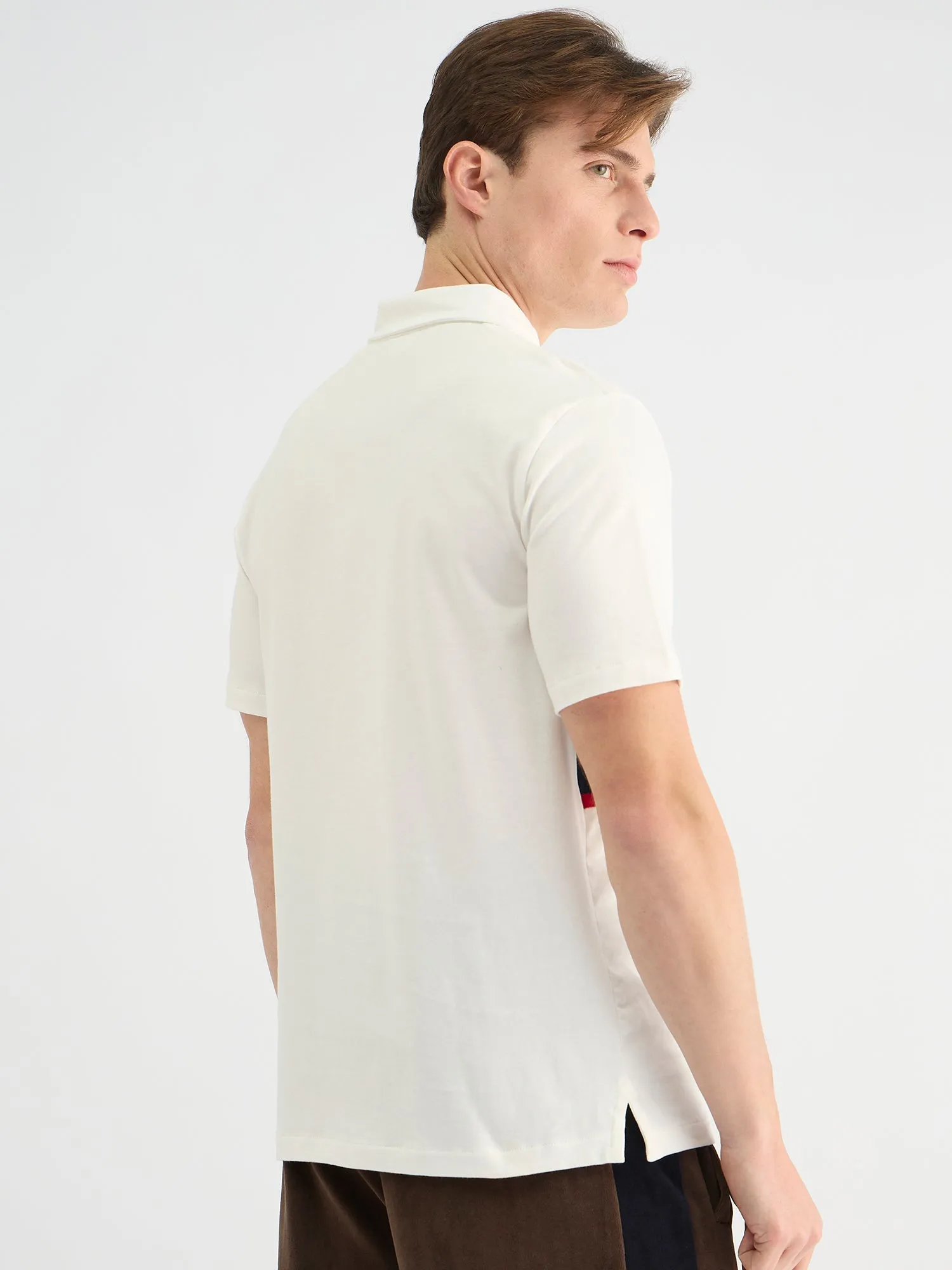 Gant Men White Regular Fit Block Print Polo Tshirt