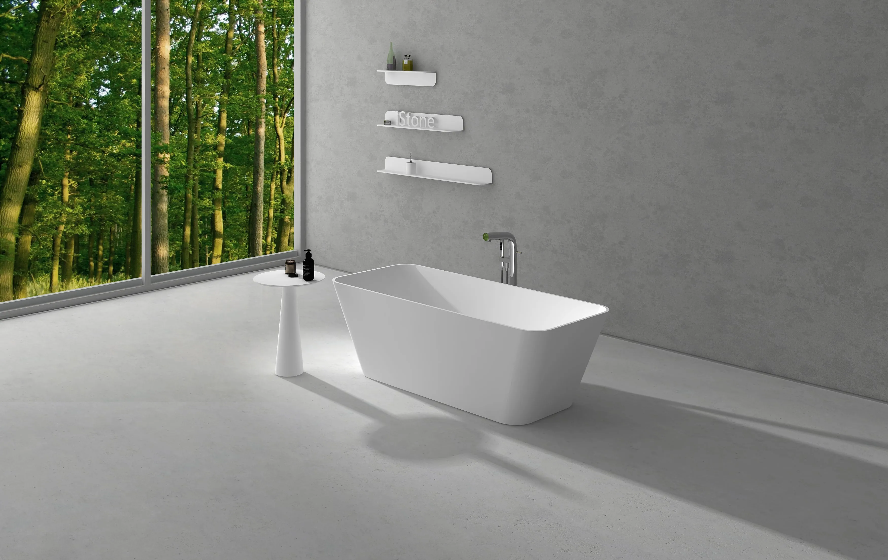 Gia Slimline Asymmetrical Bath - 1700mm - G65189