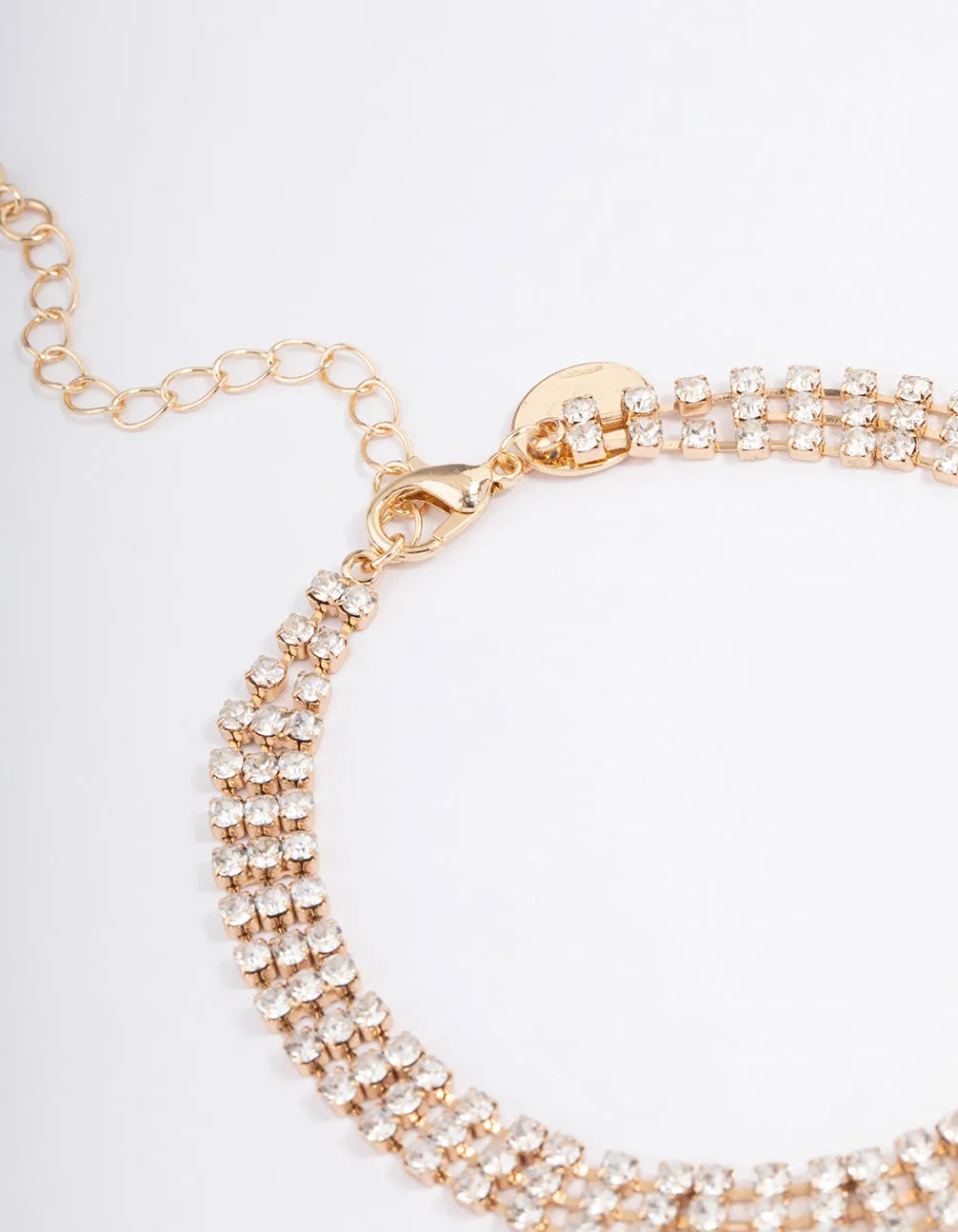 Gold Diamante Cupchain Thin Anklet
