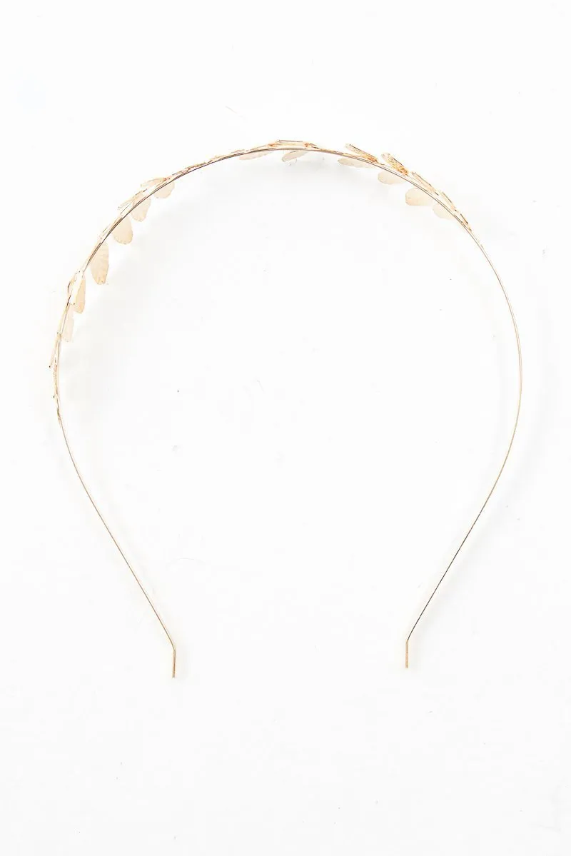Gold Leaf Detail Metal Hairband - Kaylina