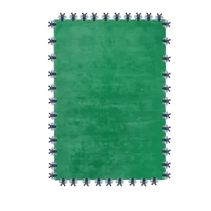 Green Bees Love Hand Tufted Wool Rug