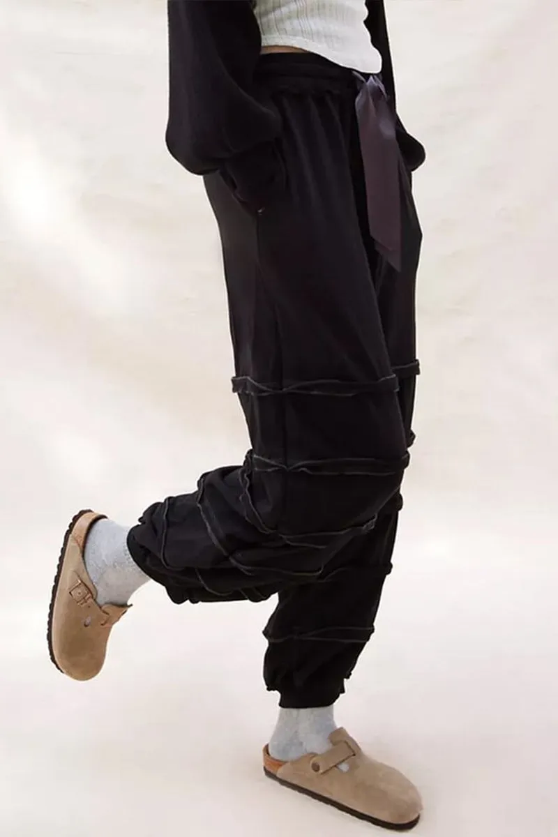 HUS1228 Layered Strap Jogger Pants