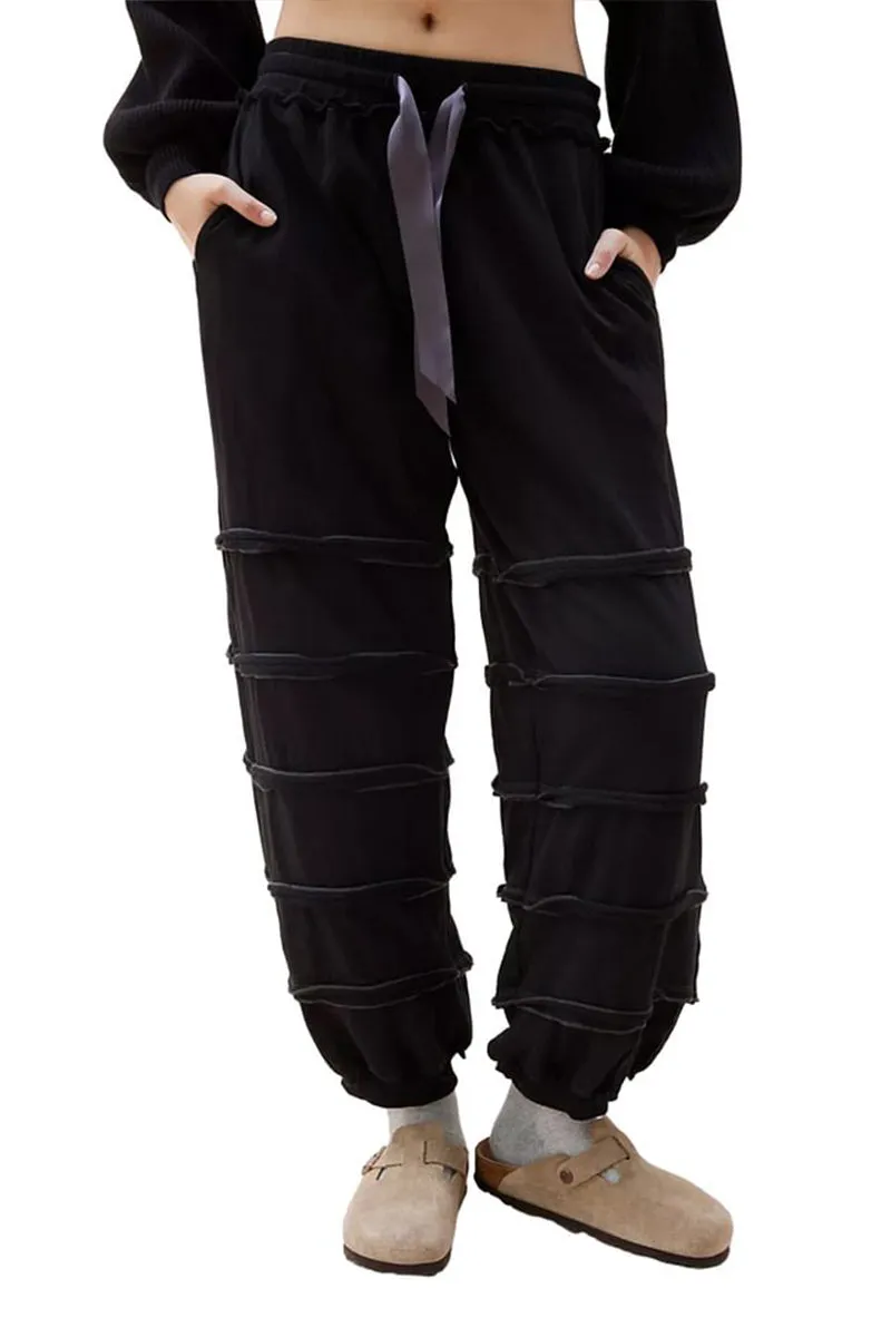 HUS1228 Layered Strap Jogger Pants