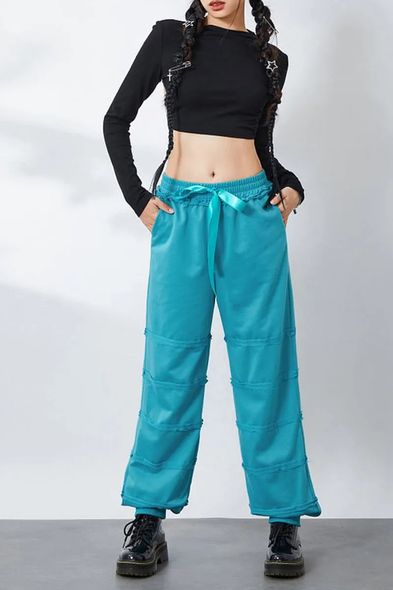 HUS1228 Layered Strap Jogger Pants