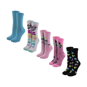 Ladies 5 Pairs Minnie Mouse Socks | Cute Novelty Disney Mickey Mouse Socks
