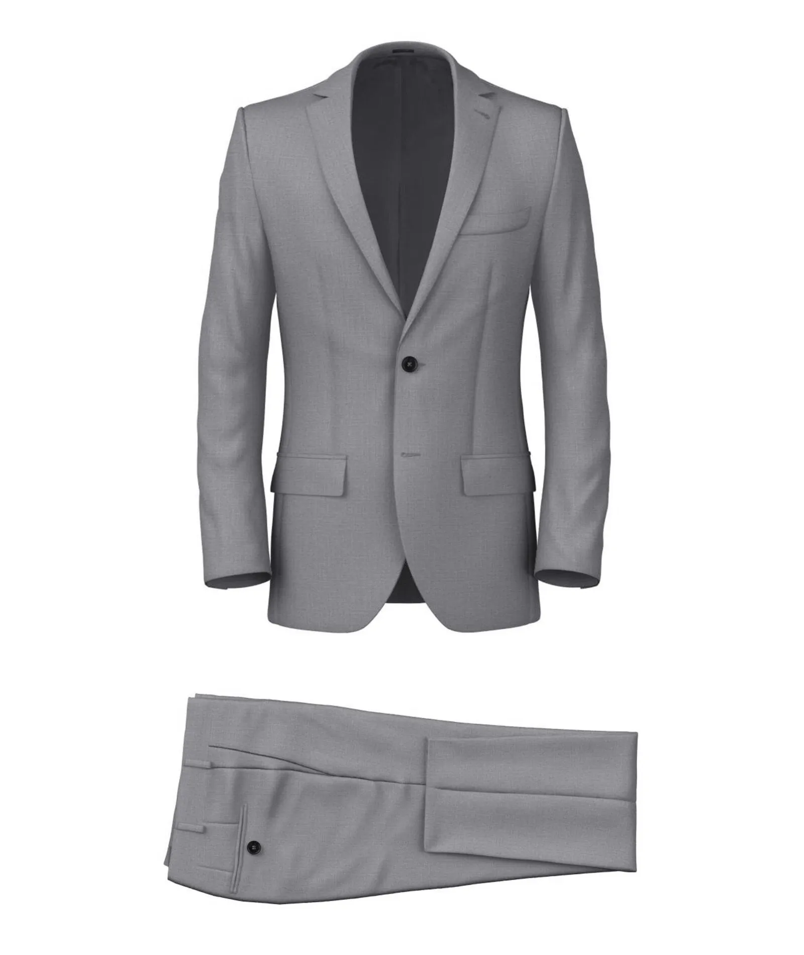 Light grey in 110's Wool Canvas Suit