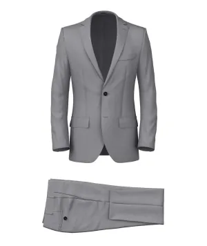 Light grey in 110's Wool Canvas Suit