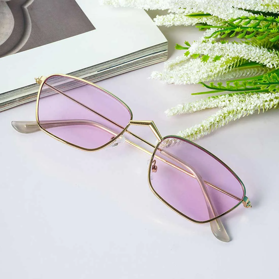 Lilac Thin Framed Rectangular Shades