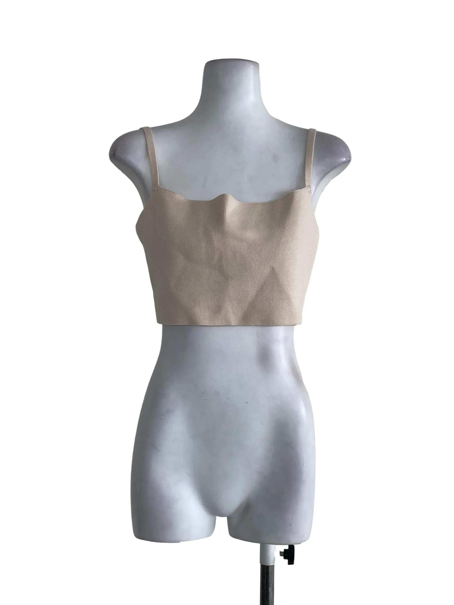 Linen White Thin Strap Tube Top