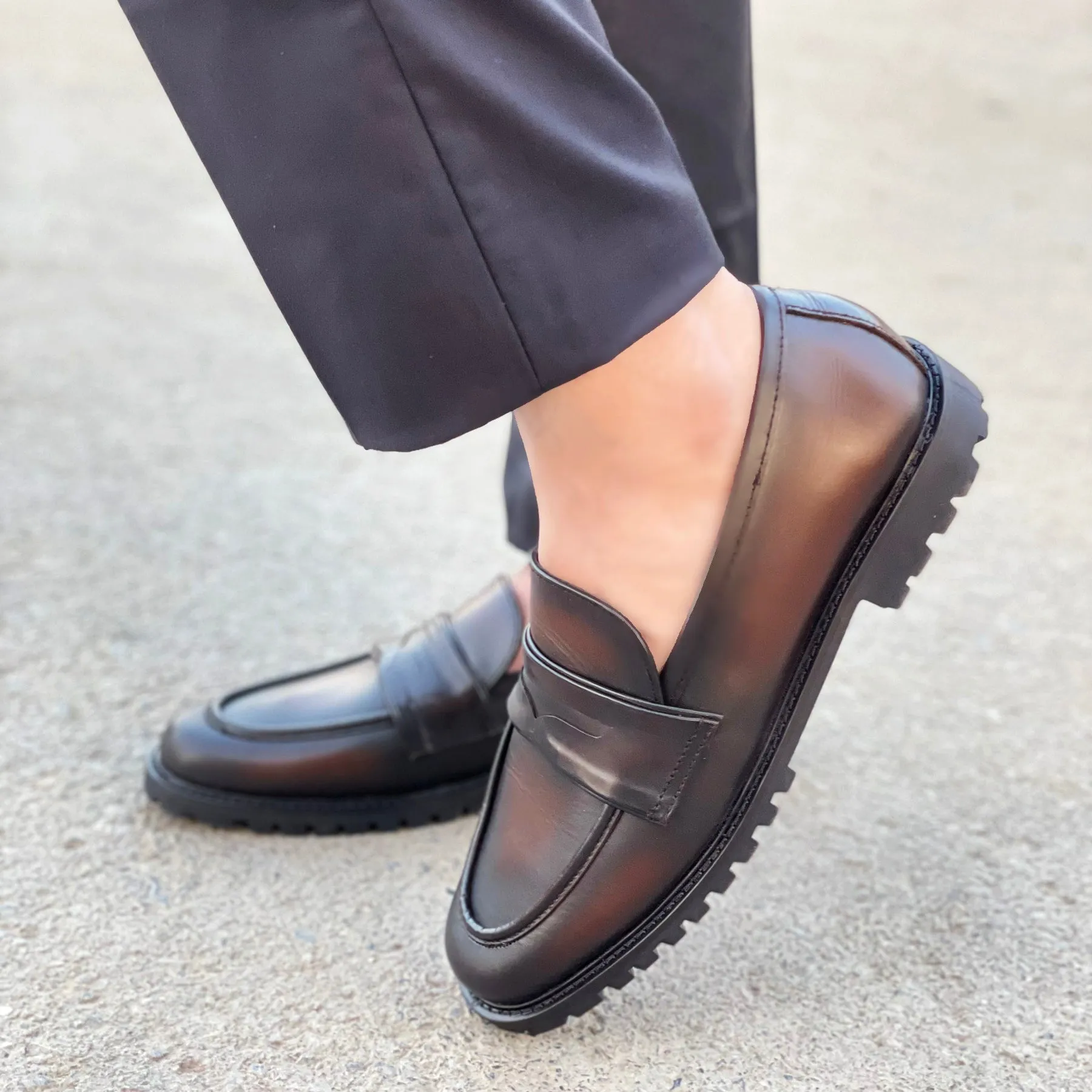 LS Pure leather Handmade Titan SHOES CHUNKY LOAFERS LS-525