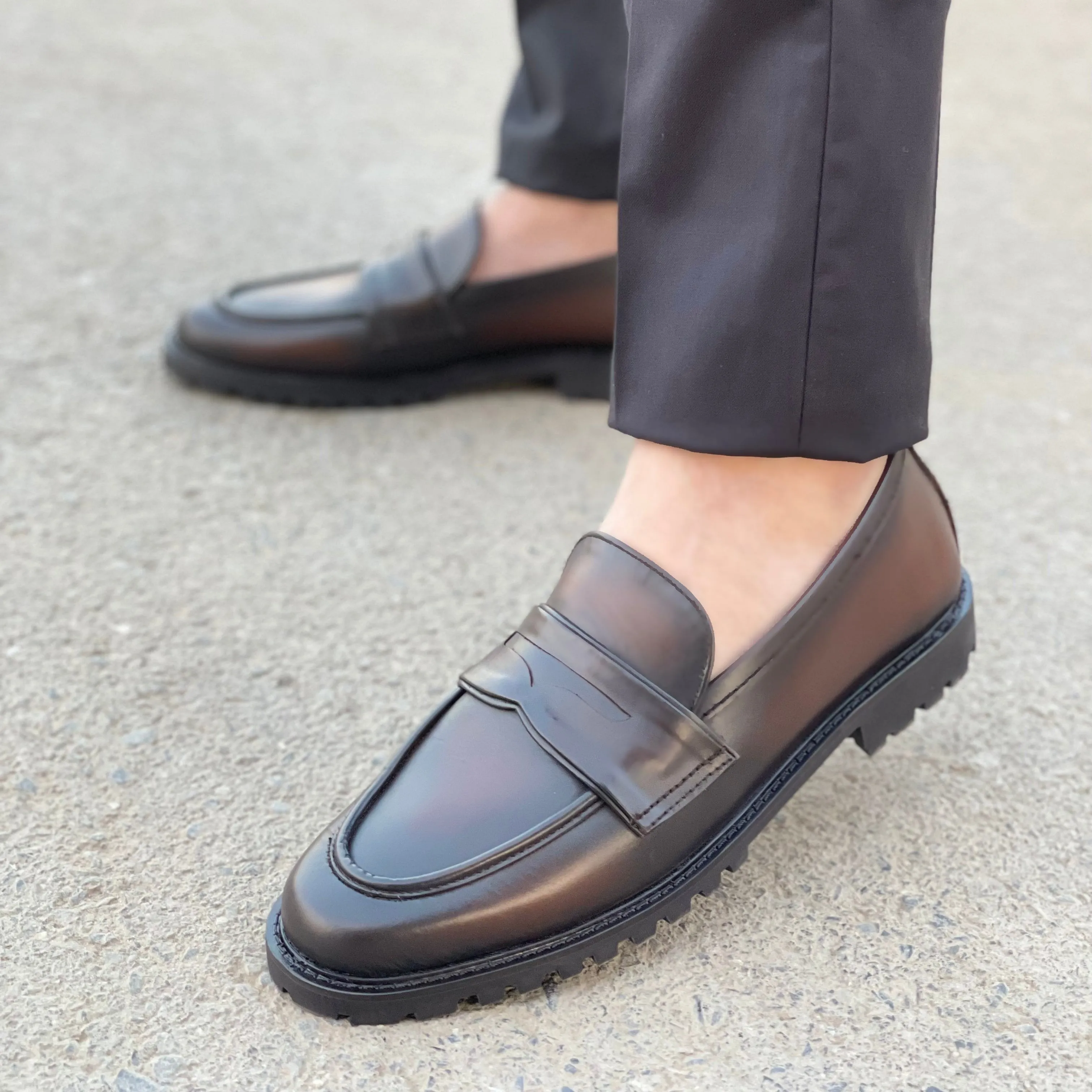 LS Pure leather Handmade Titan SHOES CHUNKY LOAFERS LS-525