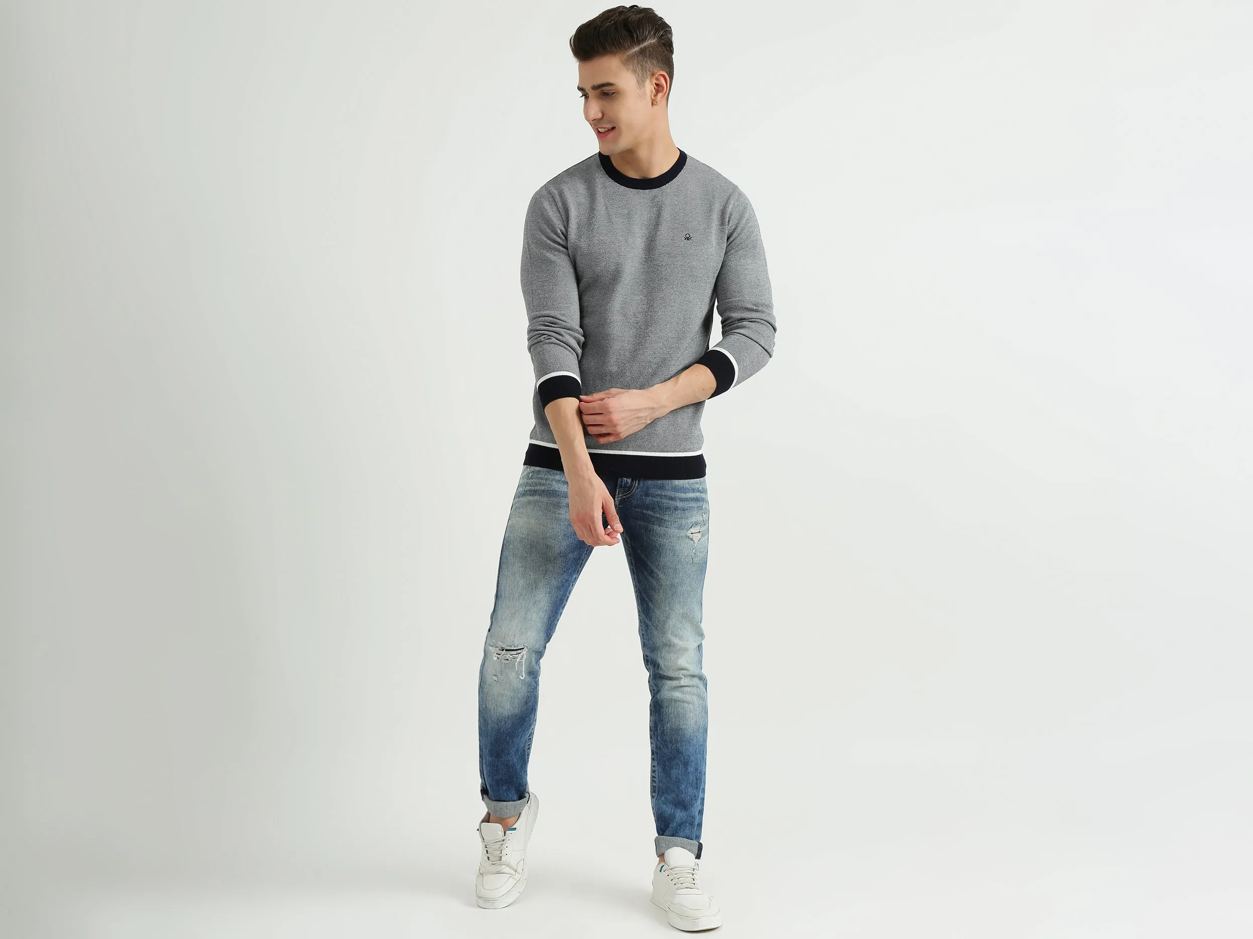 Mens Long Sleeve Solid Sweatshirt