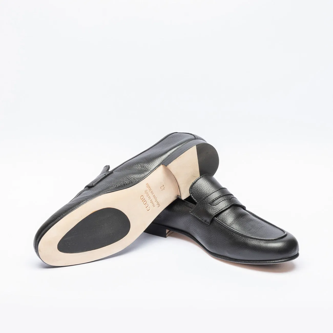 Mocassino penny Il Mocassino Tasca BL in pelle martellata nera