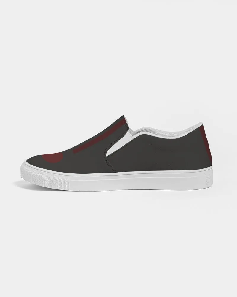 Mud Grey Burg Stripes Women's Slip-On Canvas Shoe