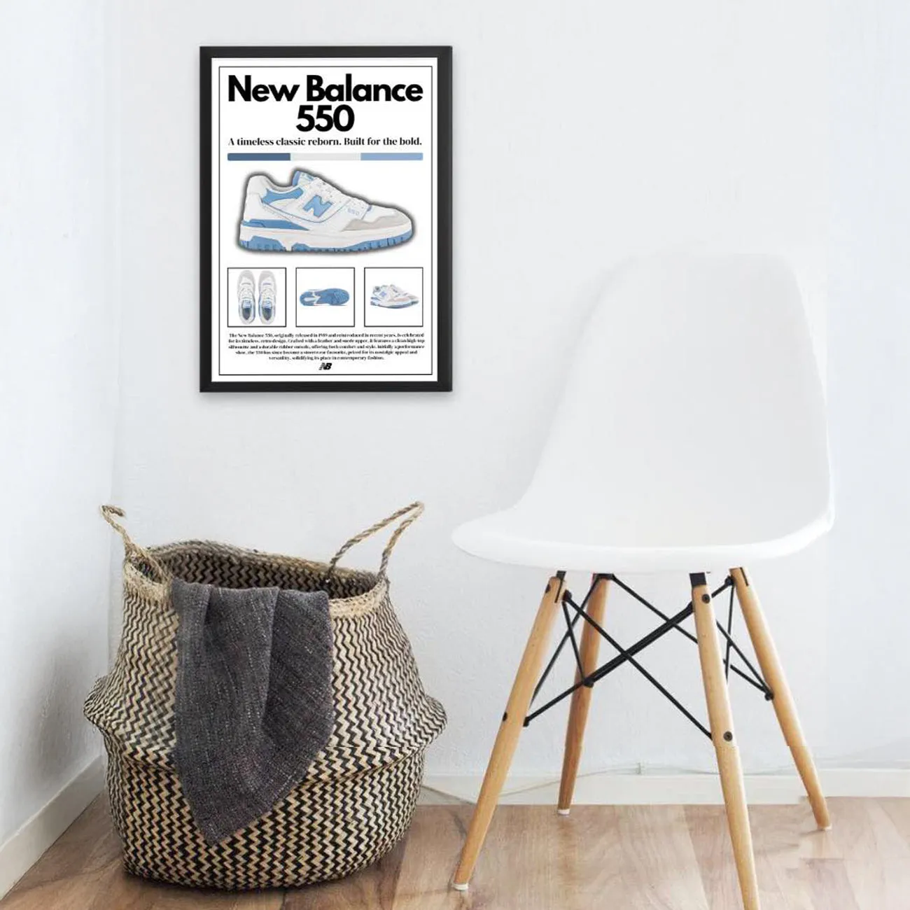 New Balance 550 Munsell White  University Blue Wall Poster