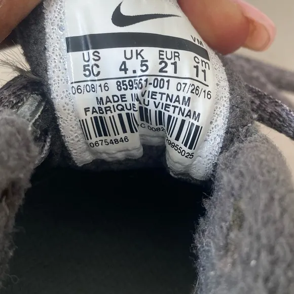 Nike Air Max 90 SE LTR Cool Grey Anthracite Wolf Grey Toddler Sneakers- SZ 5 C