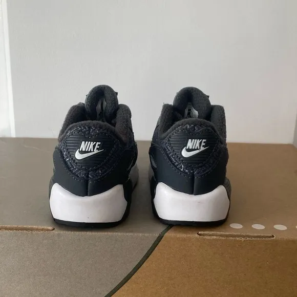 Nike Air Max 90 SE LTR Cool Grey Anthracite Wolf Grey Toddler Sneakers- SZ 5 C