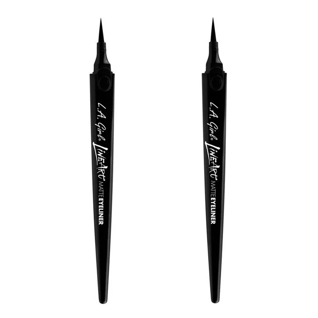 Pack of  2 L.A. Girl Line Art Matte Eyeliner Pen, Intense Black GLE712