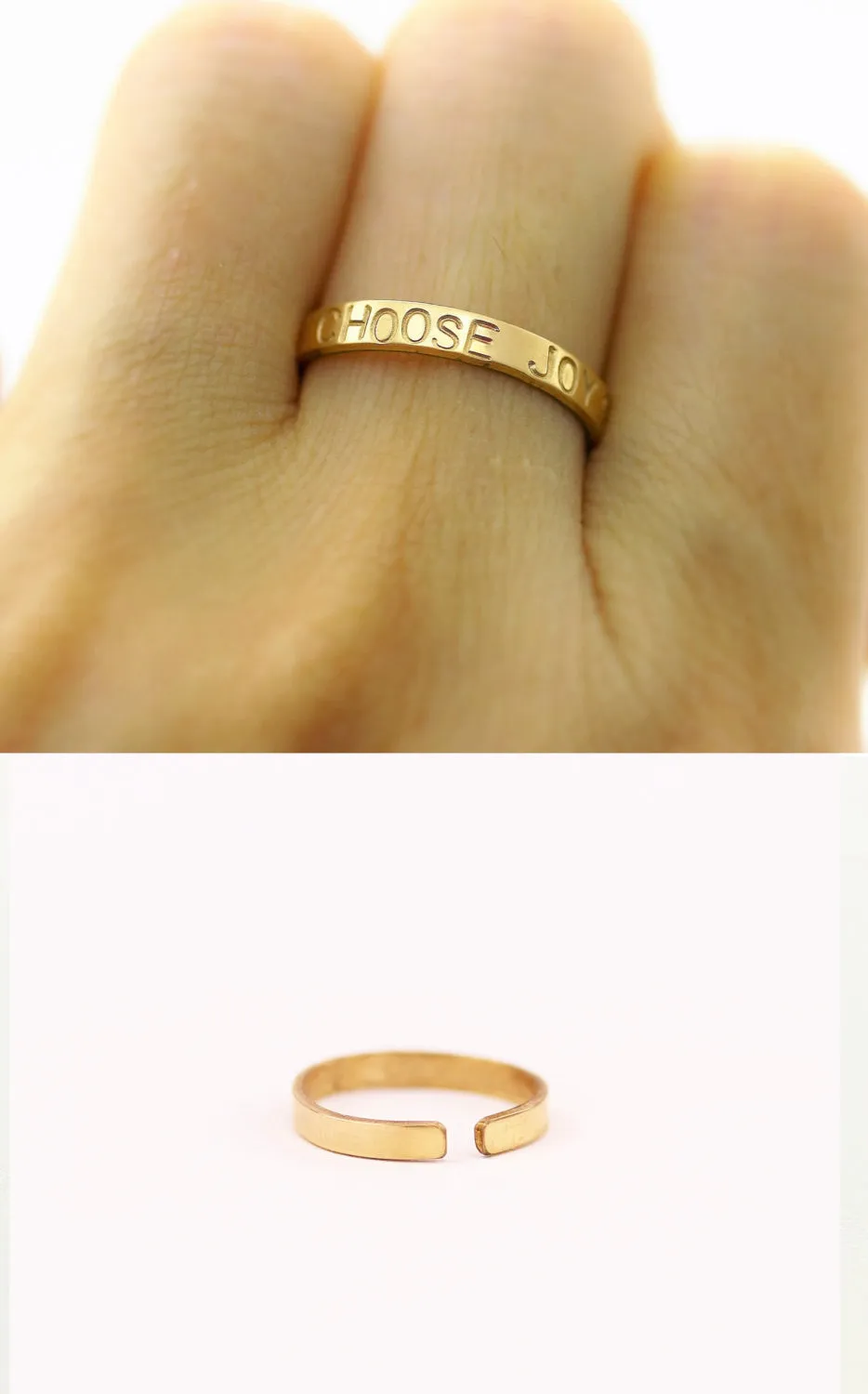 Personalized Thin Bar Ring, 3mm Ring