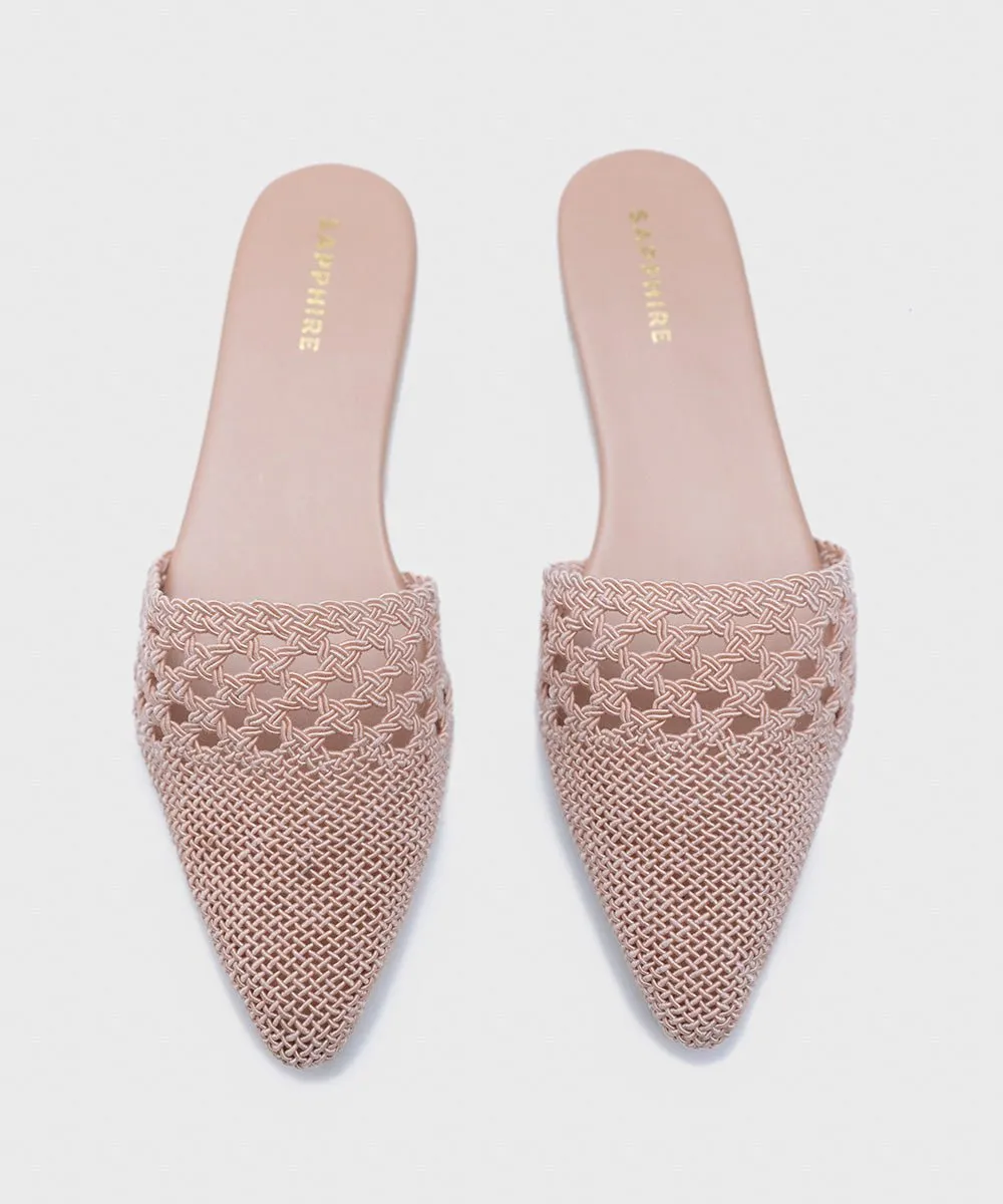 Pink Jute Mules