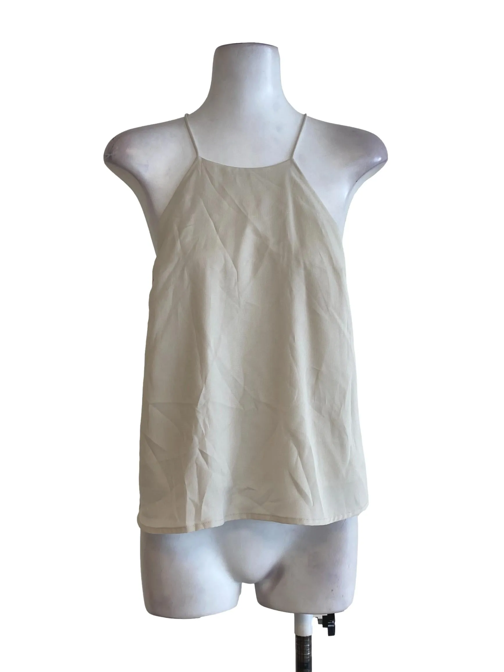 Pink Ribbed Thin Strap Top