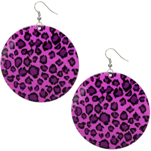Purple Round Thin Spotted Earrings