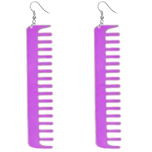 Purple Transparent Comb Earrings