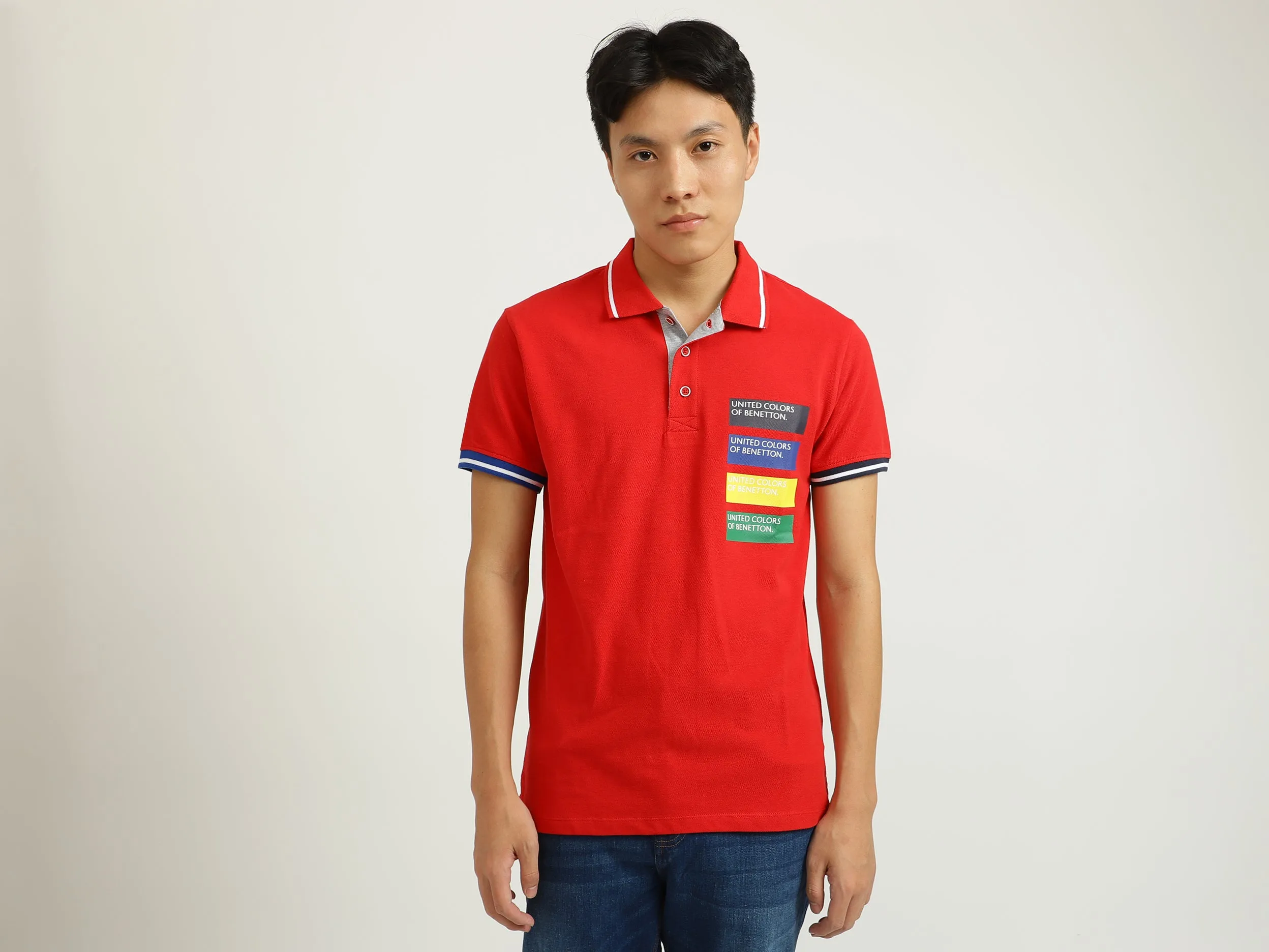 Red Printed Polo T-Shirt