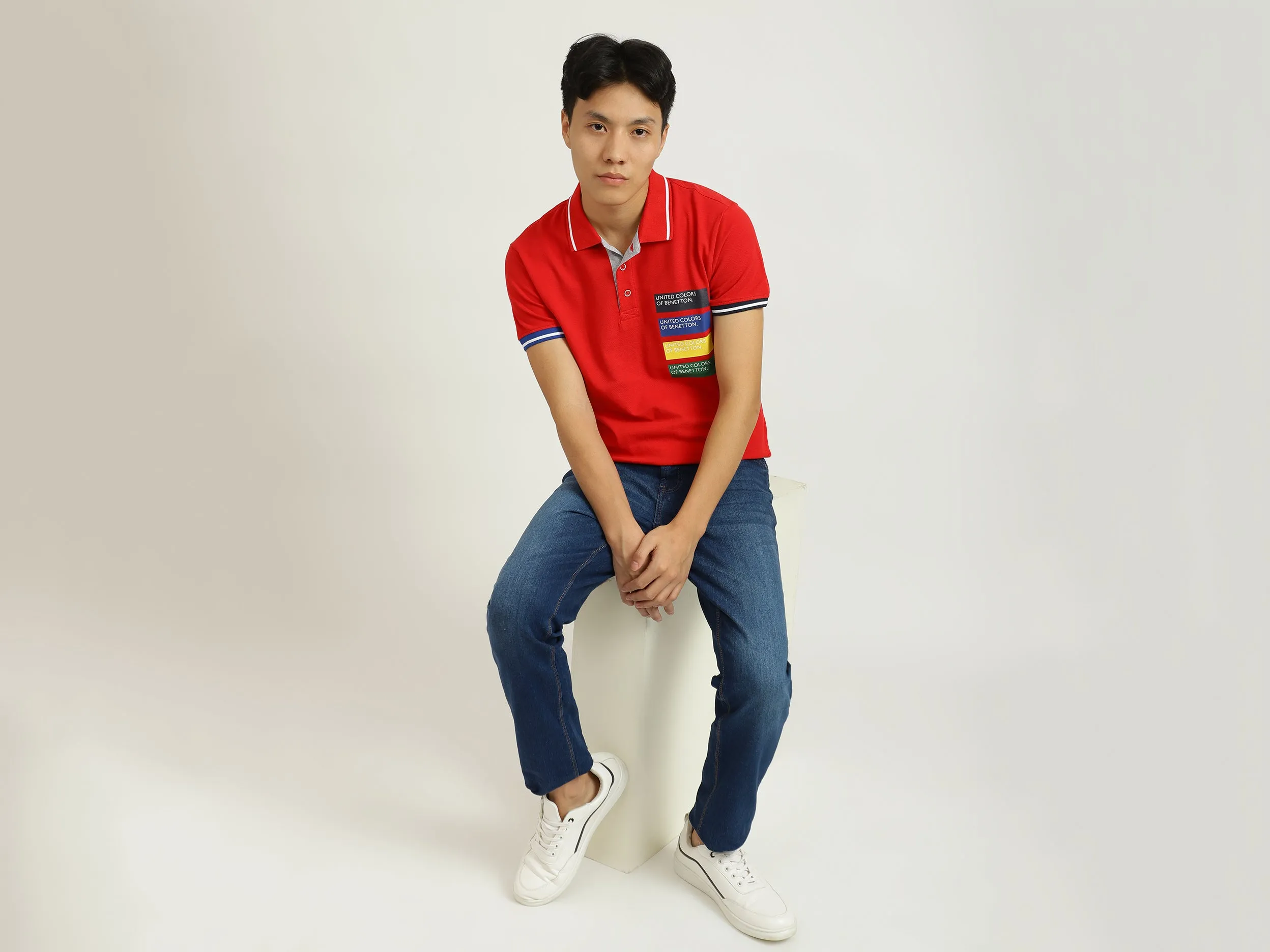 Red Printed Polo T-Shirt