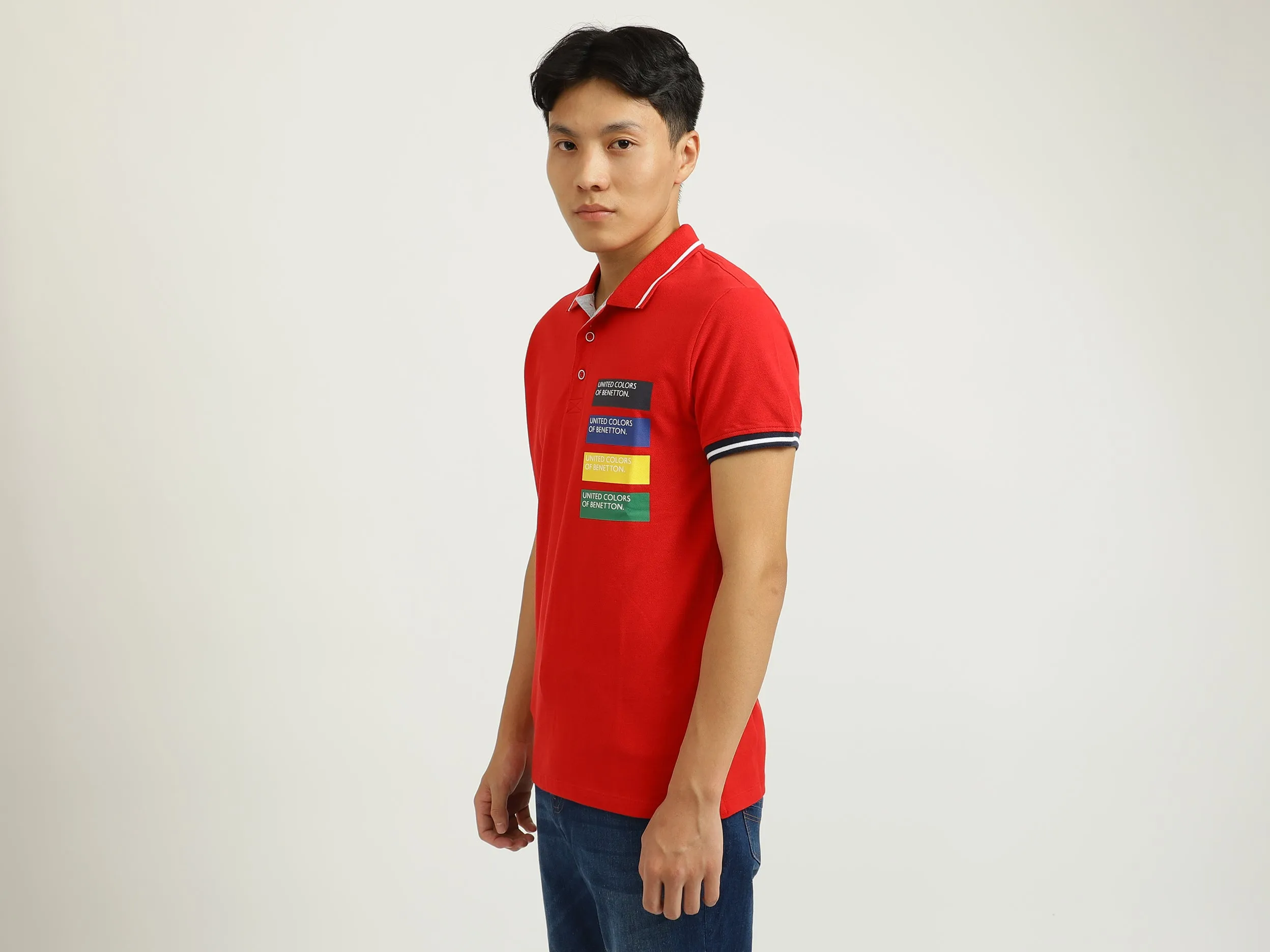 Red Printed Polo T-Shirt