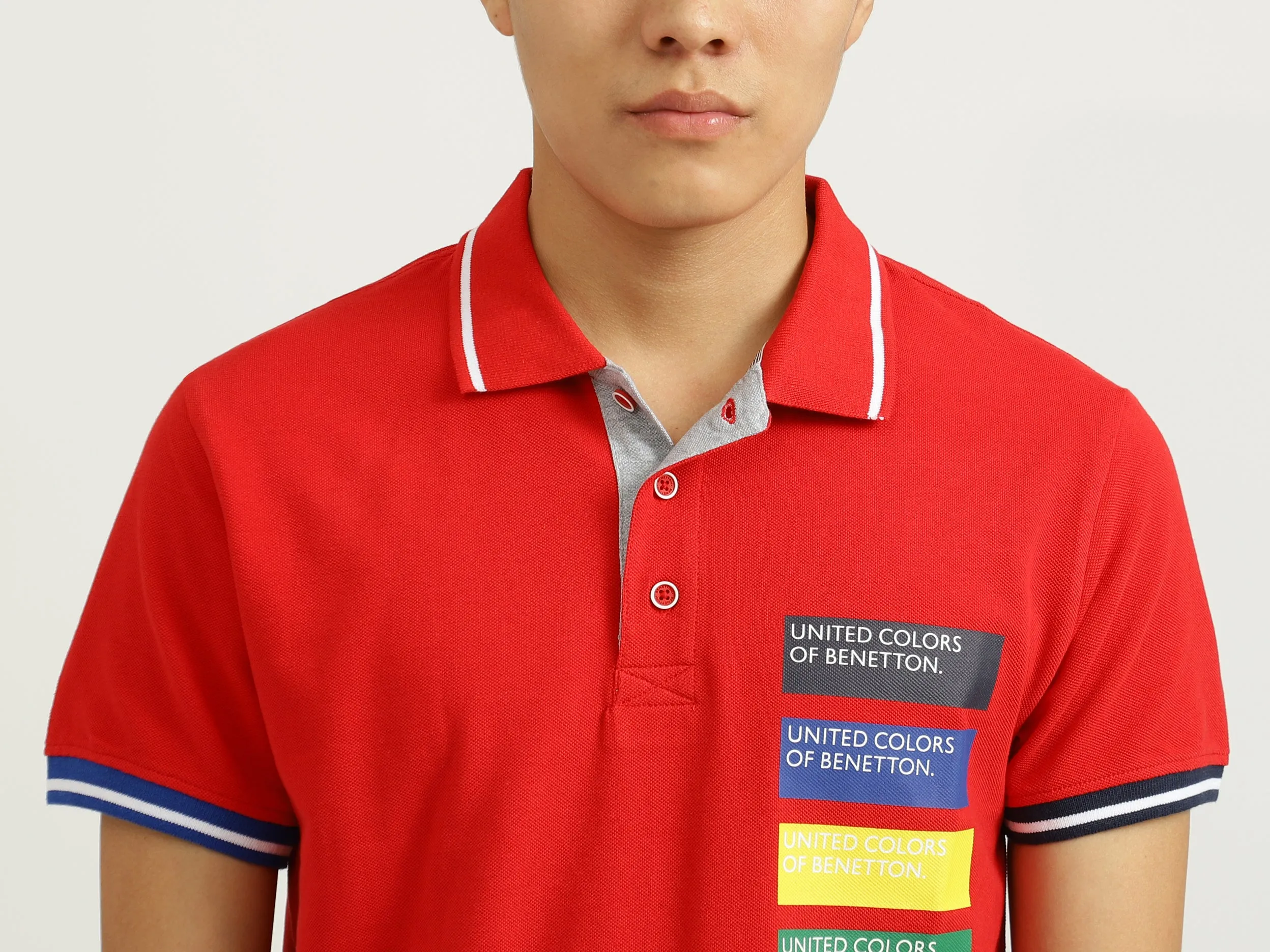 Red Printed Polo T-Shirt