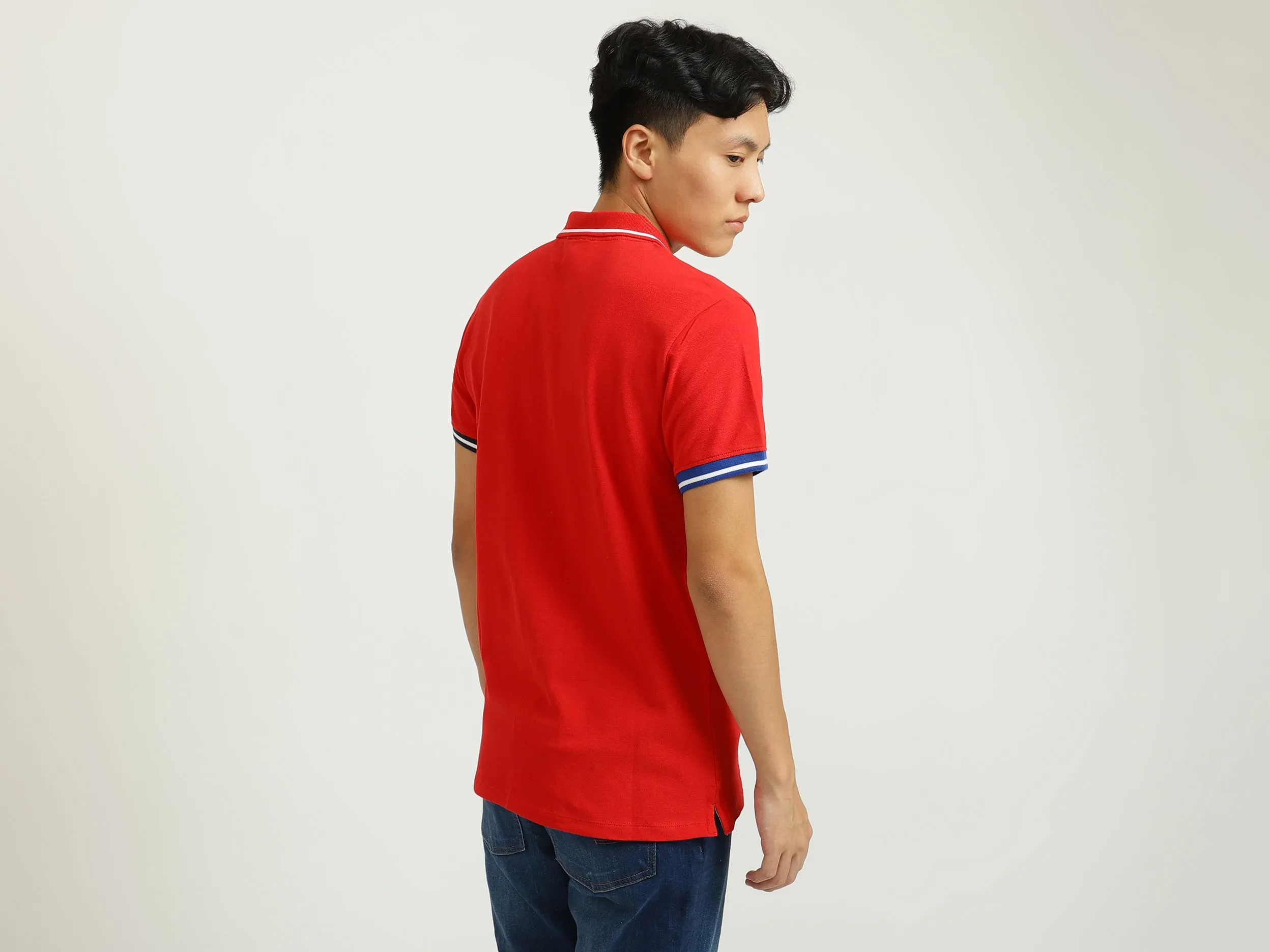 Red Printed Polo T-Shirt