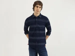 Regular Fit Spread Collar Striped Shirt