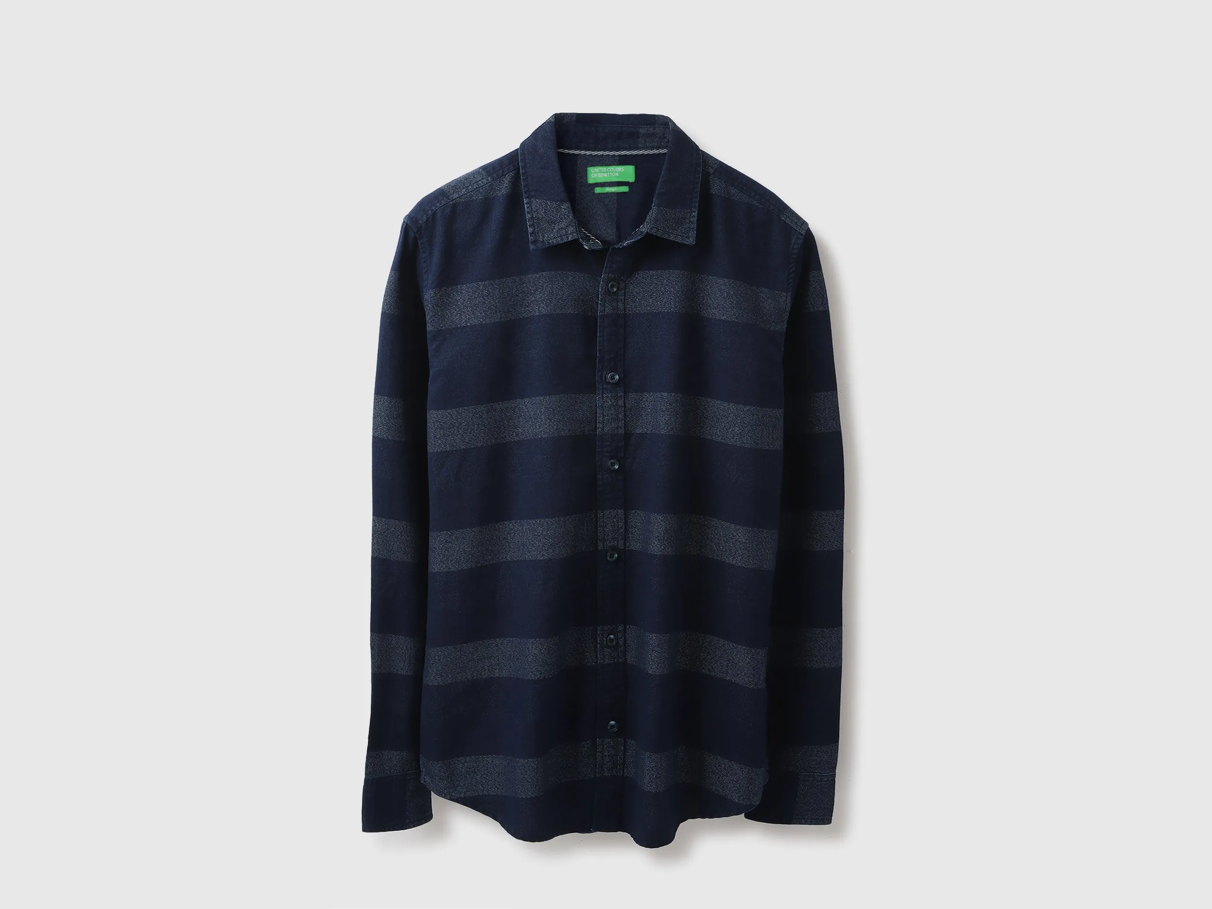 Regular Fit Spread Collar Striped Shirt