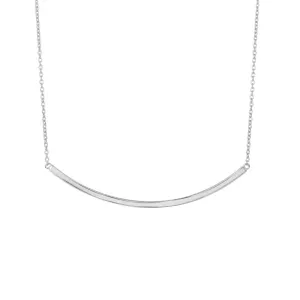 Silver Curved Thin Bar Necklace