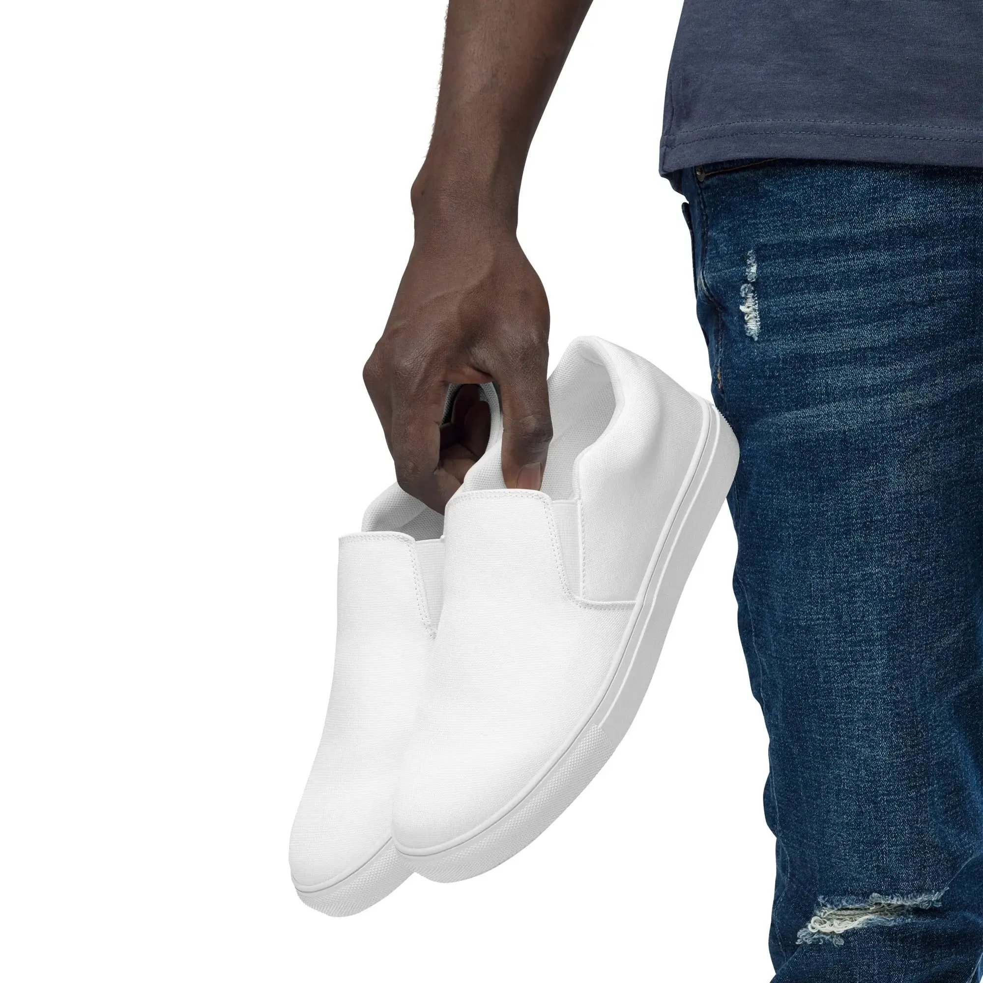 Slips by Dockhead Men’s Slip-On Canvas Shoes (White)