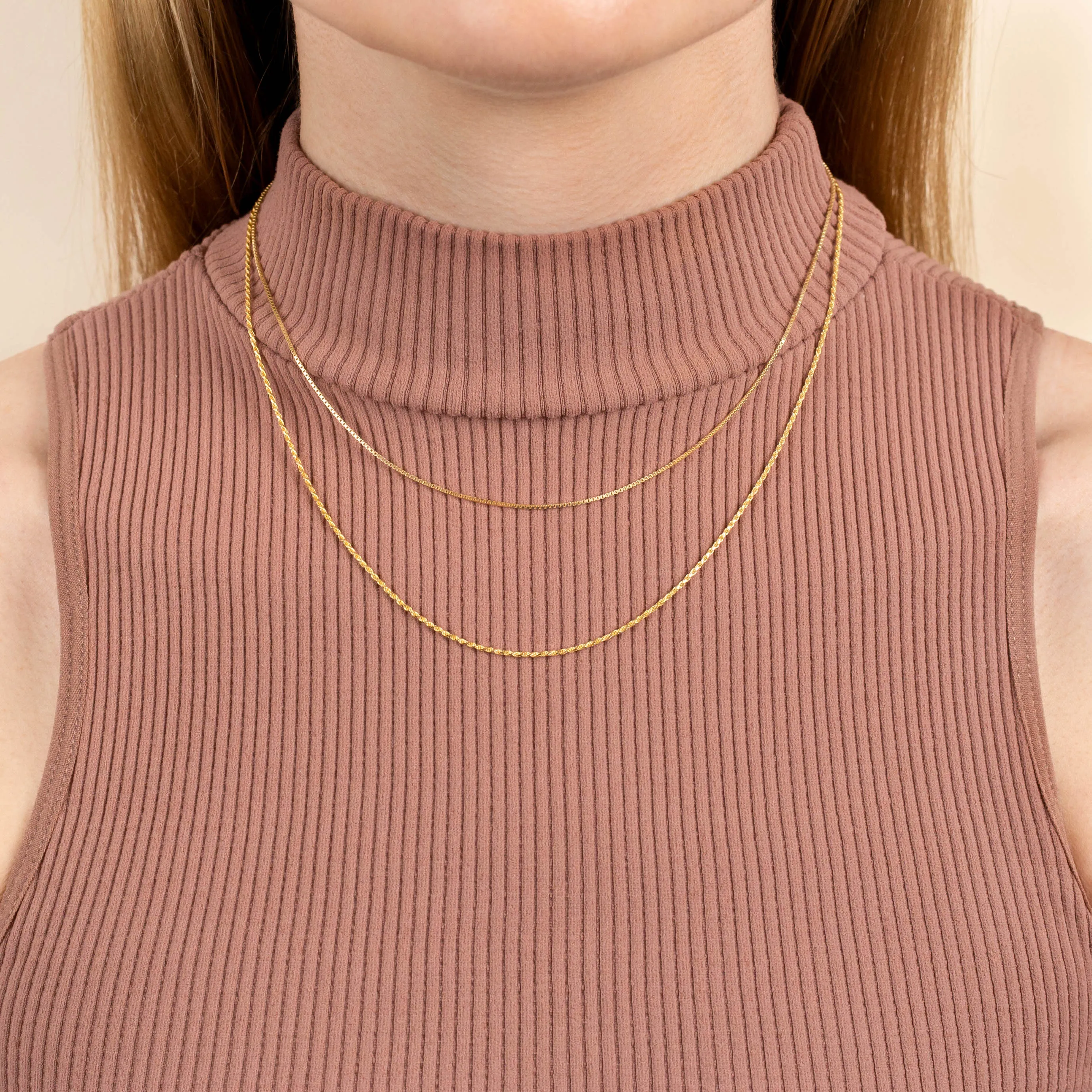Snake X Rope Chain Necklace Combo Set