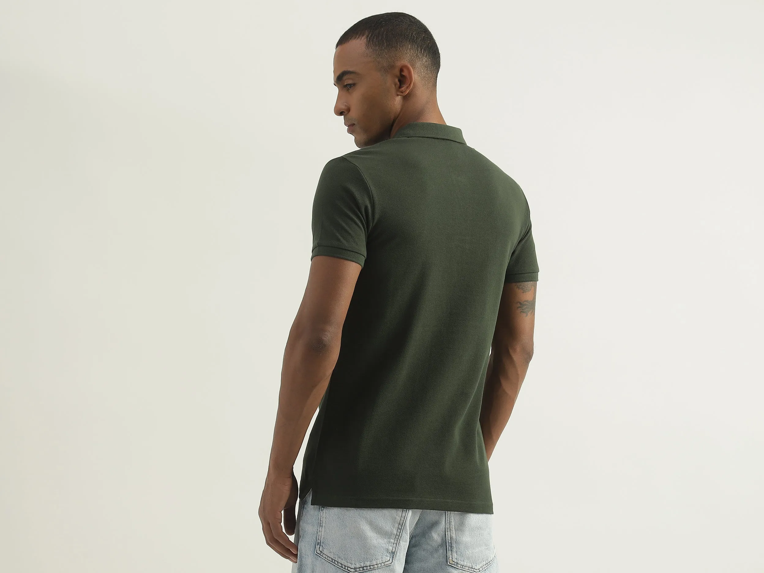 Solid Olive Polo T-Shirt