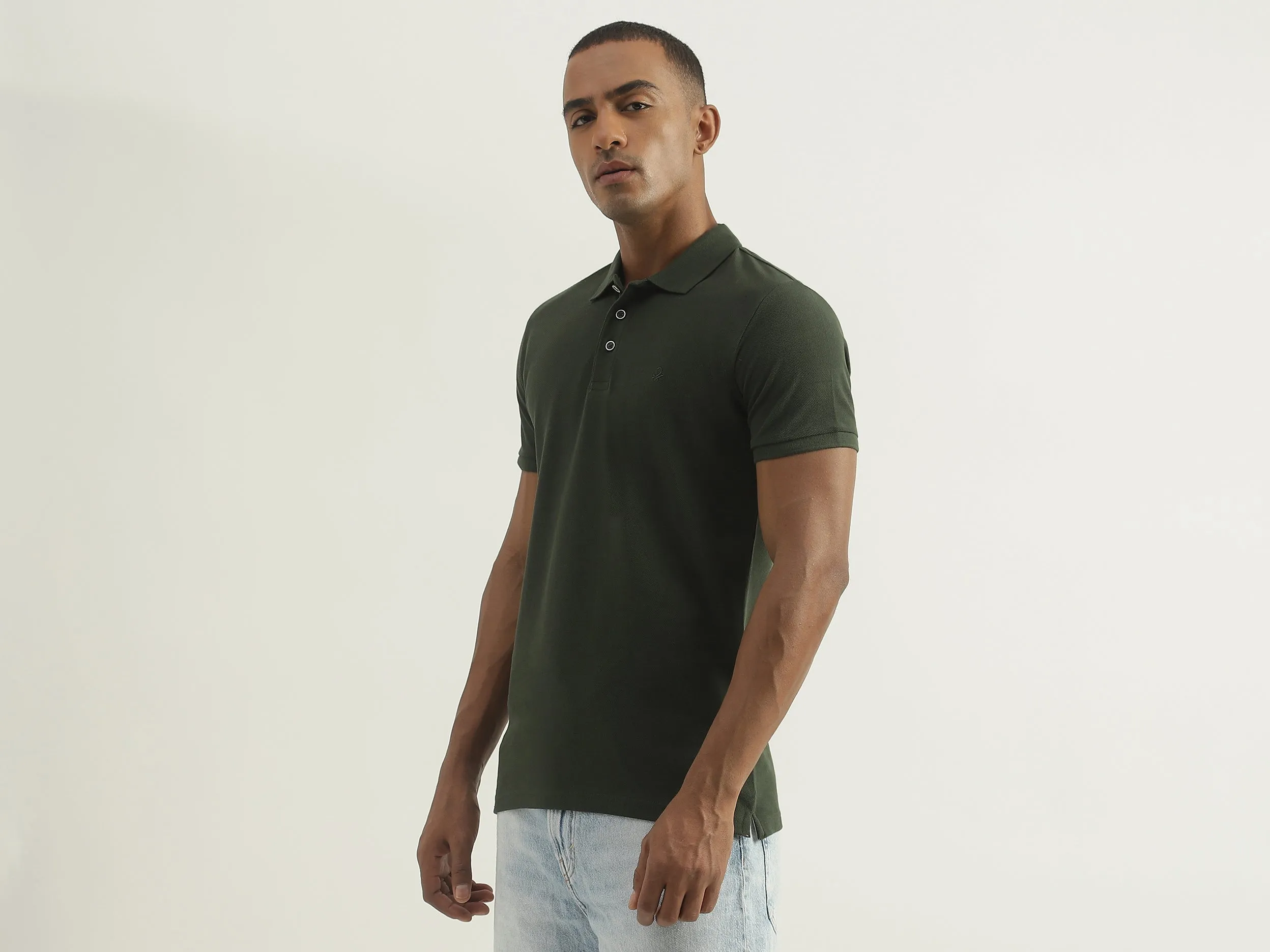 Solid Olive Polo T-Shirt